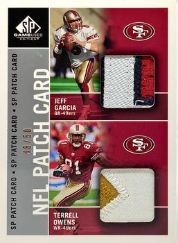 2003 SP Game Used - SP Patches Double #PC2-GO Jeff Garcia / Terrell Owens Front