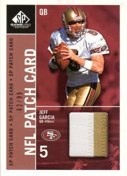 2003 SP Game Used - SP Patches Single #PC1-JG Jeff Garcia Front
