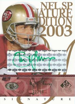 2003 SP Signature Edition - Autographs Green Ink #SY Steve Young Front