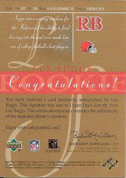 2003 SP Signature Edition - Autographs Red Ink #LS Lee Suggs Back