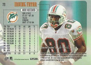 1996 SkyBox Impact #73 Irving Fryar Back