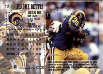 1996 SkyBox Impact #119 Jerome Bettis Back
