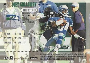 1996 SkyBox Impact #135 Joey Galloway Back
