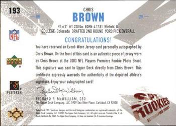 2003 SPx - Spectrum #193 Chris Brown Back