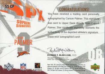 2003 SPx - Supreme Signatures #SS-CP Carson Palmer Back