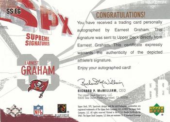 2003 SPx - Supreme Signatures #SS-EG Earnest Graham Back
