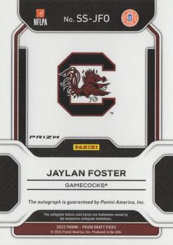 2023 Panini Chronicles Draft Picks - 2022 Prizm Draft Picks Sensational Signatures Red Ice #SS-JFO Jaylan Foster Back