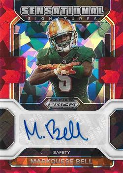 2023 Panini Chronicles Draft Picks - 2022 Prizm Draft Picks Sensational Signatures Red Ice #SS-MBE Markquese Bell Front
