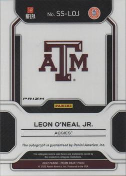 2023 Panini Chronicles Draft Picks - 2022 Prizm Draft Picks Sensational Signatures Silver #SS-LOJ Leon O'Neal Jr. Back