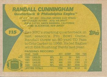 2003 Topps - Fan Favorite Vintage Buybacks #115 Randall Cunningham  Back