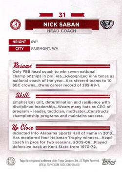 2023 Bowman University Alabama Crimson Tide #31 Nick Saban Back