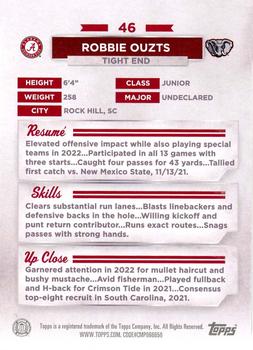 2023 Bowman University Alabama Crimson Tide #46 Robbie Ouzts Back