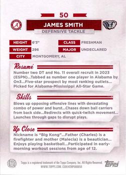 2023 Bowman University Alabama Crimson Tide #50 James Smith Back