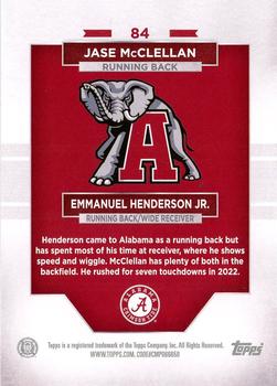 2023 Bowman University Alabama Crimson Tide #84 Jase McClellan / Emmanuel Henderson Jr. Back