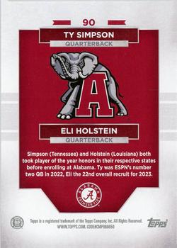 2023 Bowman University Alabama Crimson Tide #90 Ty Simpson / Eli Holstein Back