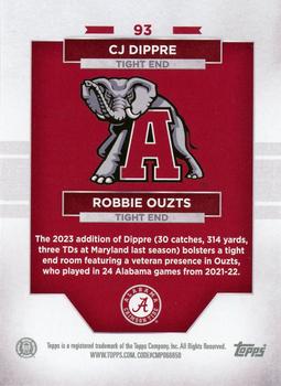 2023 Bowman University Alabama Crimson Tide #93 Robbie Ouzts / CJ Dippre Back