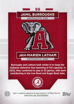 2023 Bowman University Alabama Crimson Tide #99 Jamil Burroughs / Jah-Marien Latham Back