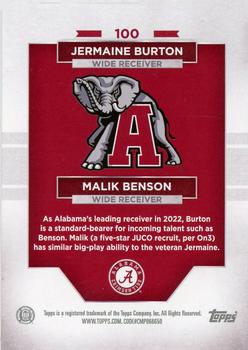 2023 Bowman University Alabama Crimson Tide #100 Malik Benson / Jermaine Burton Back