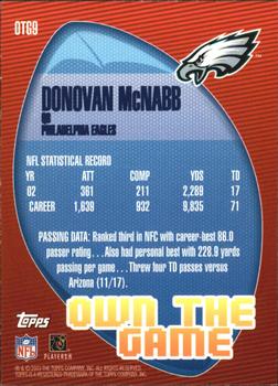 2003 Topps - Own the Game #OTG9 Donovan McNabb Back