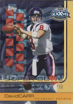 2003 Topps Super Bowl XXXVII Card Show - Gold #3 David Carr Front