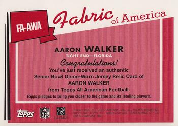 2003 Topps All American - Fabric of America #FA-AWA Aaron Walker Back