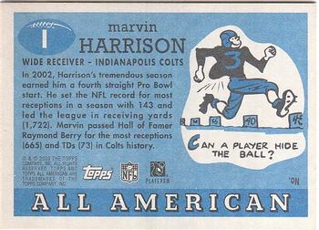 2003 Topps All American - Foil #1 Marvin Harrison Back