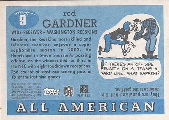 2003 Topps All American - Foil #9 Rod Gardner Back