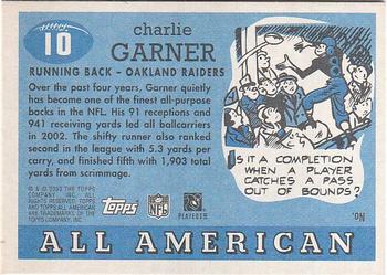 2003 Topps All American - Foil #10 Charlie Garner Back