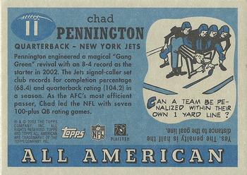 2003 Topps All American - Foil #11 Chad Pennington Back