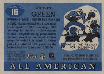 2003 Topps All American - Foil #16 Ahman Green Back
