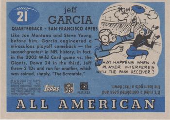 2003 Topps All American - Foil #21 Jeff Garcia Back