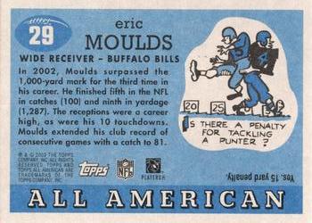 2003 Topps All American - Foil #29 Eric Moulds Back