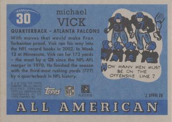 2003 Topps All American - Foil #30 Michael Vick Back
