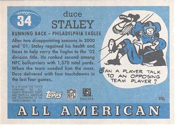 2003 Topps All American - Foil #34 Duce Staley Back