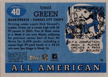 2003 Topps All American - Foil #40 Trent Green Back