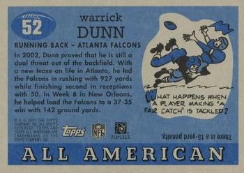 2003 Topps All American - Foil #52 Warrick Dunn Back