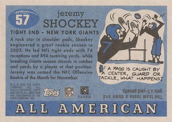 2003 Topps All American - Foil #57 Jeremy Shockey Back