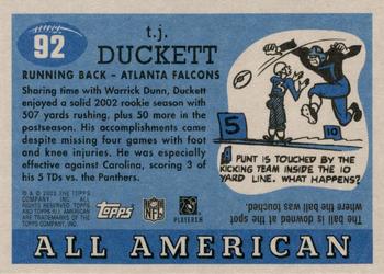 2003 Topps All American - Foil #92 T.J. Duckett Back