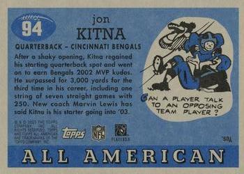 2003 Topps All American - Foil #94 Jon Kitna Back