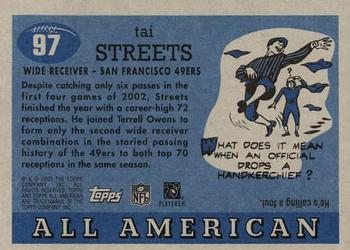 2003 Topps All American - Foil #97 Tai Streets Back