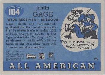 2003 Topps All American - Foil #104 Justin Gage Back