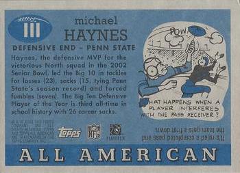 2003 Topps All American - Foil #111 Michael Haynes Back