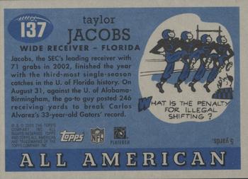 2003 Topps All American - Foil #137 Taylor Jacobs Back