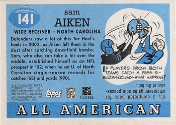 2003 Topps All American - Foil #141 Sam Aiken Back