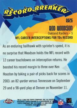 2003 Topps Chrome - Record Breakers #RB26 Rod Woodson Back