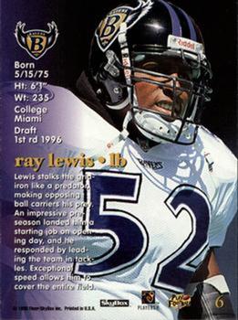 1996 SkyBox Impact Rookies #6 Ray Lewis Back