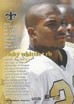 1996 SkyBox Impact Rookies #40 Ricky Whittle Back