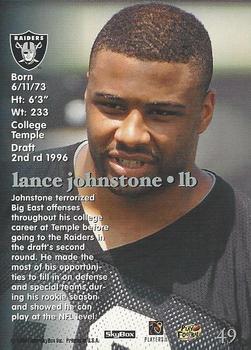 1996 SkyBox Impact Rookies #49 Lance Johnstone Back