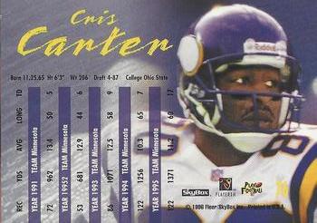 1996 SkyBox Impact Rookies #76 Cris Carter Back