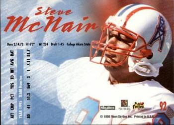 1996 SkyBox Impact Rookies #92 Steve McNair Back